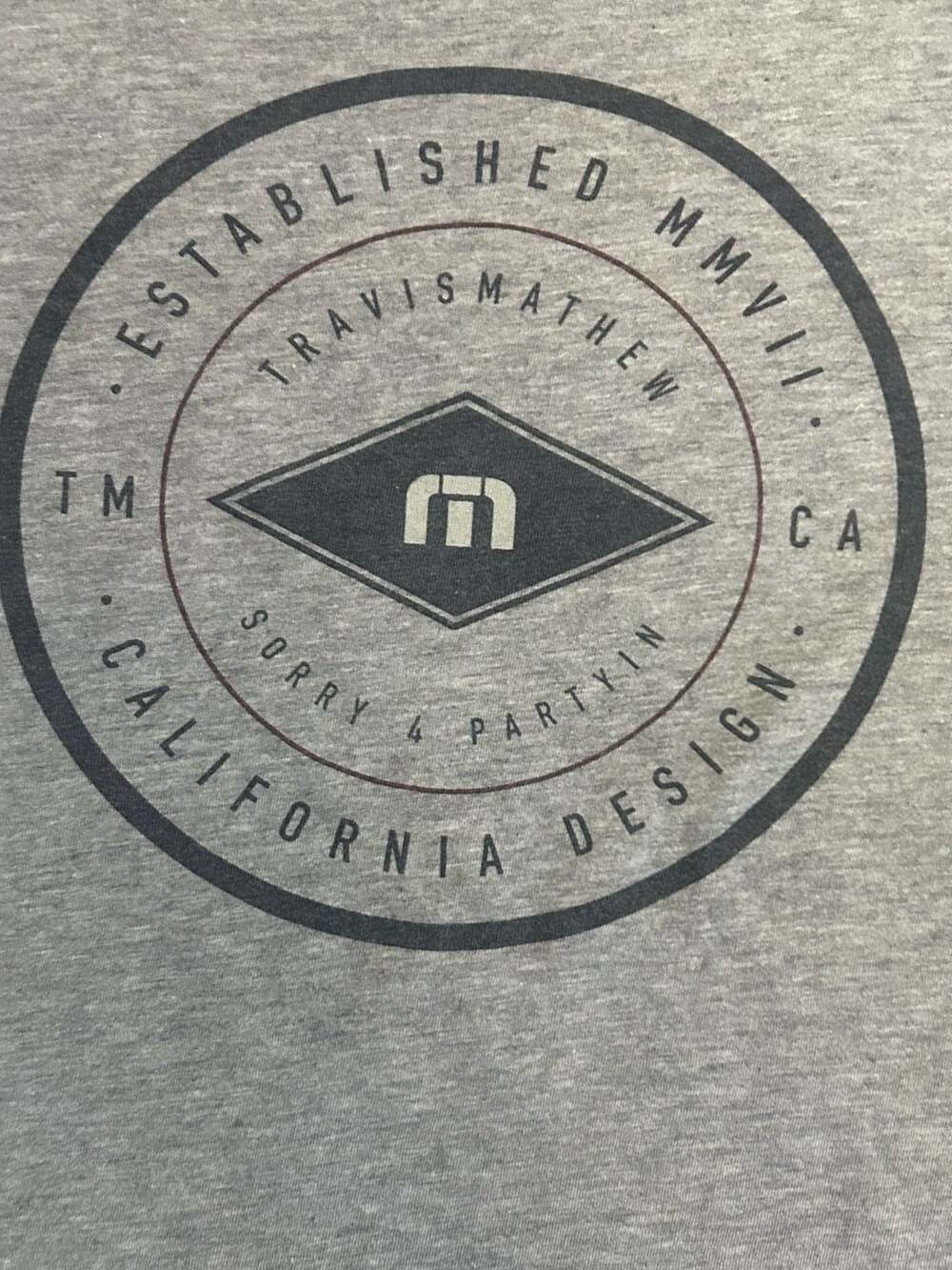 TravisMathew Gray Logo Graphic T-Shirt Men's Large - Picture 2 of 6